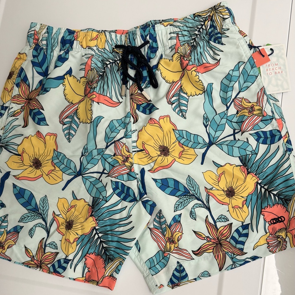 New Le Club Sustainable Polyester Glory Multicolor Swim Trunks Shorts Men's‎ M
